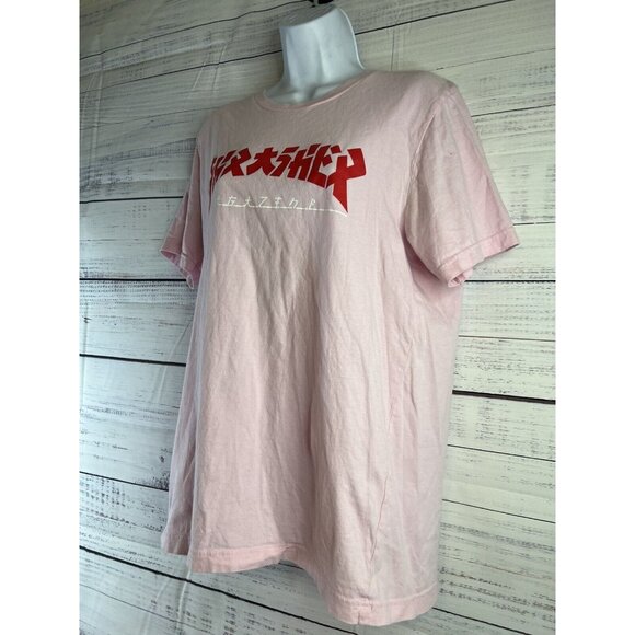 Thrasher Magazine Godzilla Logo Light Pink Womens Skateboard T-Shirt Size L - Picture 3 of 10
